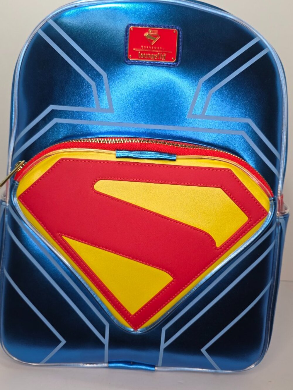 Loungefly Pop Superman Light Up Metallic Backpack Full Size
